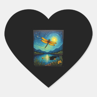 Libelle Starry Night (2) Hart Sticker