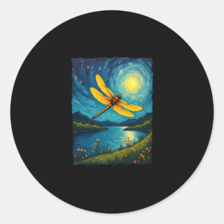 Libelle Sterrennacht (1) Ronde Sticker