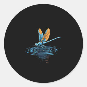 Libelle T-shirt Vrouwen Mannen Kinderen Insect Dar Ronde Sticker