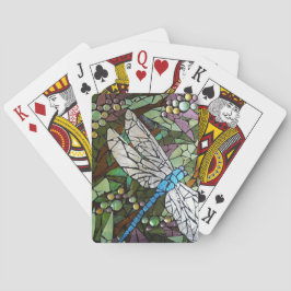 Libelle van Glas in Lood Pokerkaarten