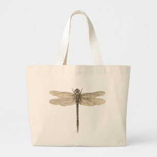 Libelle Vintage Antiek Klassieke Natuur Grote Tote Bag