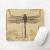 Libelle Vintage Antiek Klassieke Natuur Muismat (Met muis)