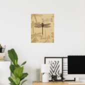 Libelle Vintage Antiek Klassieke Natuur Poster (Thuiskantoor)