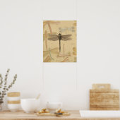 Libelle Vintage Antiek Klassieke Natuur Poster (Keuken)