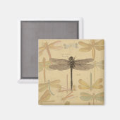 Libelle Vintage Antiek Klassieke Tekening Magneet (Voorkant / Achterkant)