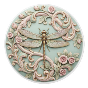 Libelle Vintage Victoriaanse Roze Rozen Bloemig Keramische Knop