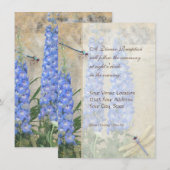 Libelle Vlinder Ridderspoor en Klaproos Ontvangst Kaart (Voorkant / Achterkant)