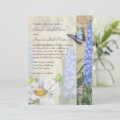 Libelle Vlinder Ridderspoor n Papaver Bloemstuk Ku Kaart (Staand voorkant)