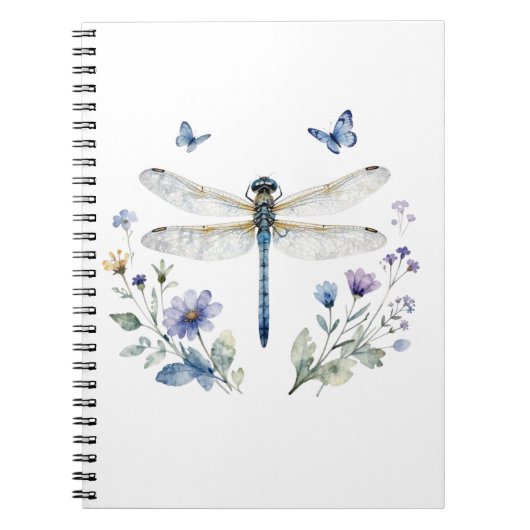 Libelle Vlinder Wilde Bloemen Notitieboek | (Voorkant)