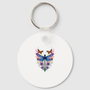 Libelle voor vrouwen Chakra Kleur Bloem Libel Sleutelhanger