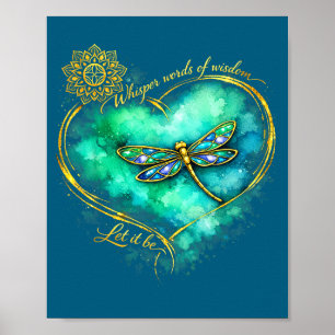 Libelle vrede meditatie ziel fluister woorden van poster