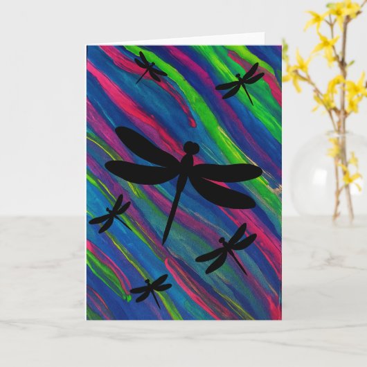 Libelle Waterverf Blank Kaart (Gele Bloem)