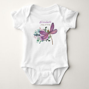 Libelle Wens Paars GENOEMD Nieuwe Baby Cadeau Romper