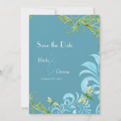 Libelle Wervelingen Rol Chic Modern Bloem Uitnodig Save The Date (Achterkant)
