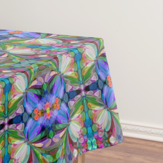 Libelle Wilde Bloementuin Abstracte Bloemen Tafelkleed (Voorbeeld)