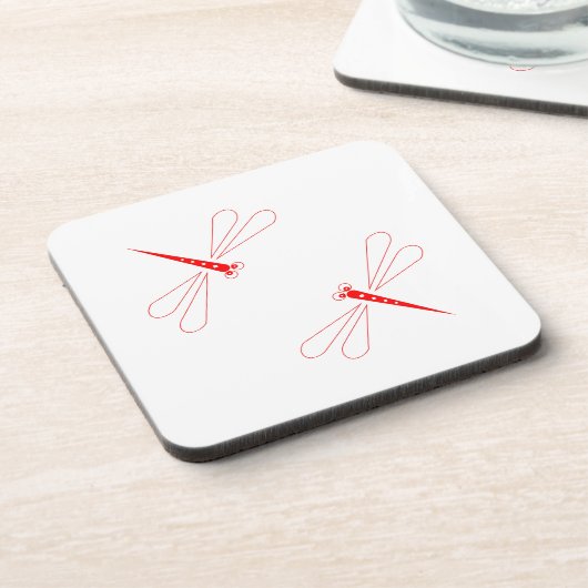 Libelle - Witte harde plastic onderzetters - set v (Linkerzijde)