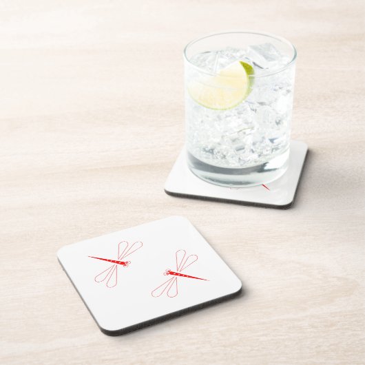 Libelle - Witte harde plastic onderzetters - set v (Rechterzijde)