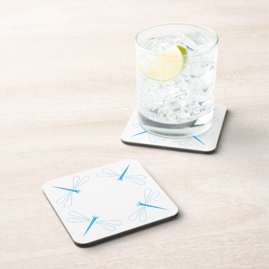 Libelle - Witte harde plastic onderzetters - set v (Rechterzijde)