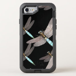 Libelleguchtmacht op Zwart OtterBox Defender iPhone SE 8/7 Hoesje