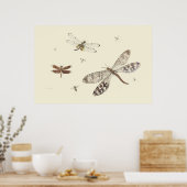 Libellen 18e-eeuwse kunst poster (Keuken)