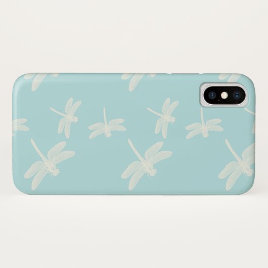 libellen blauw crème Case-Mate iPhone case (Achterkant (horizontaal))