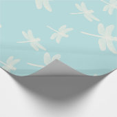 libellen blauwe kunst cadeaupapier (Hoek)