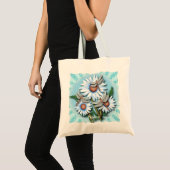 Libellen Blauwe Madeliefjes Tote Bag (Voorkant (product))