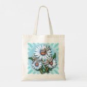 Libellen Blauwe Madeliefjes Tote Bag (Achterkant)