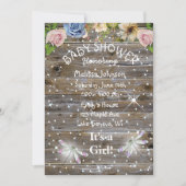 Libellen, Bloemen en Sparkles Baby shower Kaart (Voorkant)