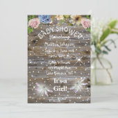Libellen, Bloemen en Sparkles Baby shower Kaart (Staand voorkant)
