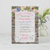 Libellen, Bloemen en Sparkles Baby shower Kaart (Staand voorkant)