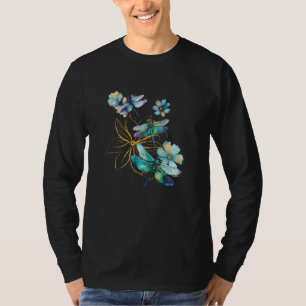 Libellen Bloemen Waterverf Kleurrijk Bloemrijk Dra T-shirt