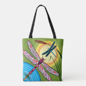 Libellen boven water tote bag (Achterkant)