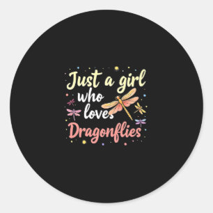 Libellen Dieren Vrouwen Cadeau Idee Libel (1) Ronde Sticker