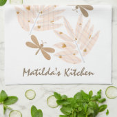  libellen en bladeren theedoek (Gevouwen)