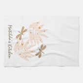  libellen en bladeren theedoek (Horizontaal)