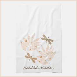  libellen en bladeren theedoek