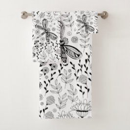 libellen en bloemen bad handdoek