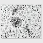 libellen en bloemen cadeaupapier (Vlak)