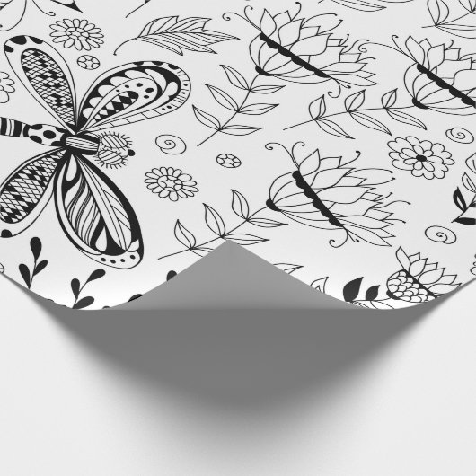 libellen en bloemen cadeaupapier (Hoek)