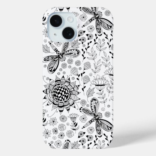 libellen en bloemen Case-Mate iPhone case (Achterkant)