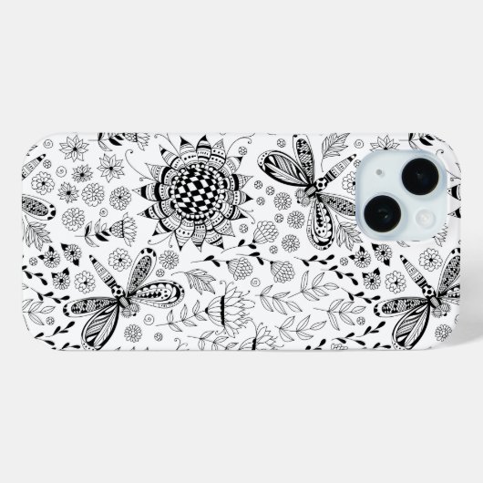 libellen en bloemen Case-Mate iPhone case (Achterkant (horizontaal))
