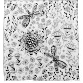 libellen en bloemen douchegordijn (Voorkant)