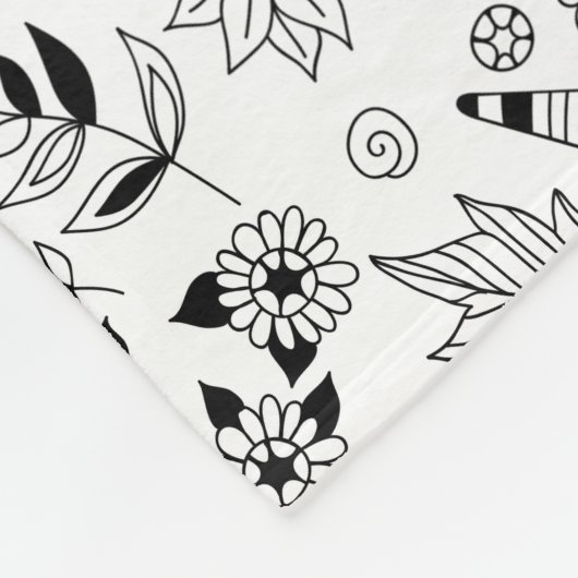 libellen en bloemen fleece deken (Hoek)