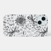 libellen en bloemen iPhone 15 case (Achterkant horizontaal)