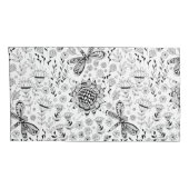 libellen en bloemen kussensloop (Achterkant-Rechts)