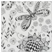 libellen en bloemen stof (Close Up)