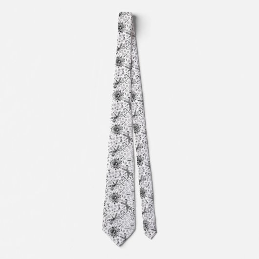 libellen en bloemen stropdas (Voorkant)