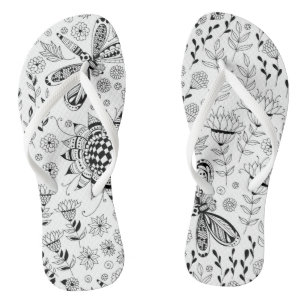 libellen en bloemen teenslippers