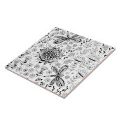 libellen en bloemen tegeltje (Zijkant)